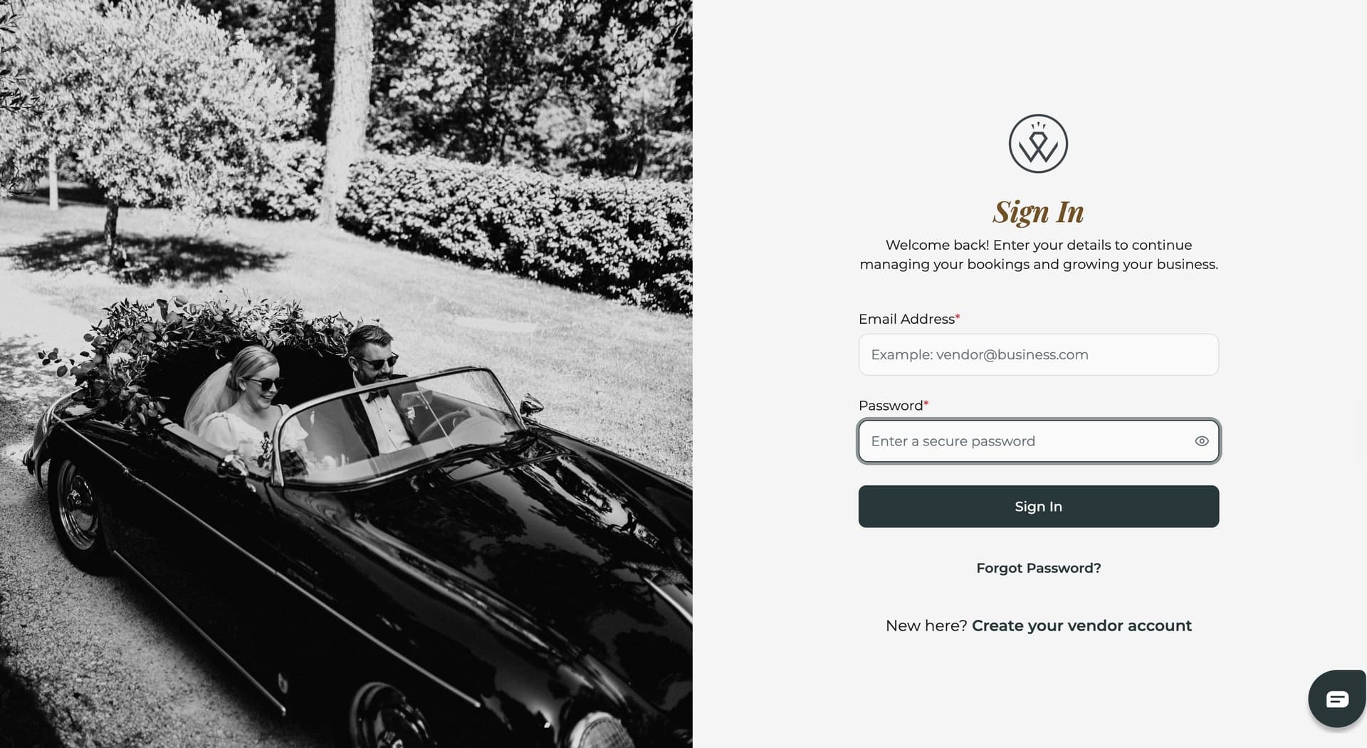 Vendor web app preview